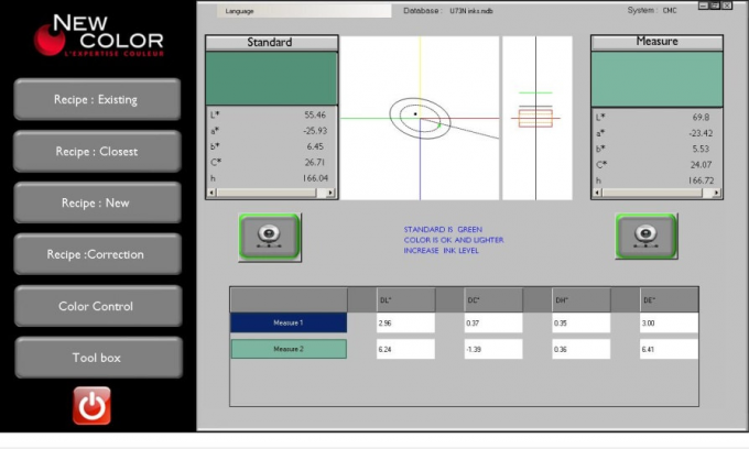 Software NOVO da formulação da COR usando um software colorimétrico do colorímetro