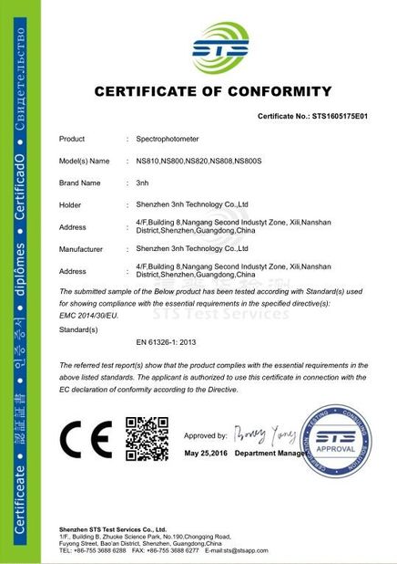 China Shenzhen ThreeNH Technology Co., Ltd. Certificações
