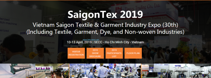 Expo da indústria de matéria têxtil & de vestuário de Vietname Saigon (30o) SaigonTex 2019